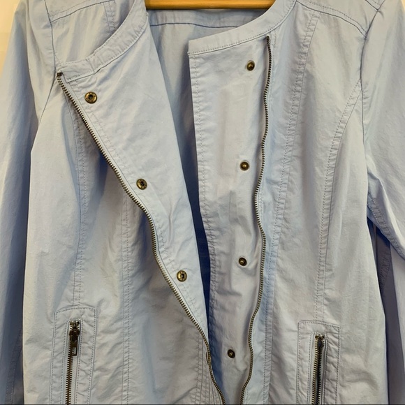 Chico’s Blue Zippered Buttoned Jacket - Picture 5 of 8